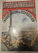 Plakat retro A4 Exposition Universelle 1889, Paryż (Eiffel Tower)