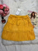 Żółta plisowana spódniczka Zara hawajska boho musztardowa limited casual