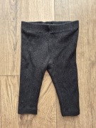F&F legginsy niemowlęce czarne prążek basic 68