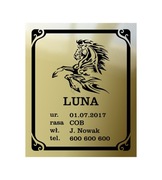 METAL tabliczka imienna dla konia na boks z koniem
