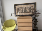 Papirus kupiony w Egipcie około 1997r oprawiony w złotą ramę z pleksi.