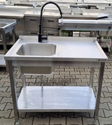 ZLEW 1 KOMOROWY Z PÓŁKĄ - STALGAST - 100/60/85 CM - M.1165.N