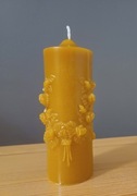 Świeca z kwiatami, 100% wosk pszczeli