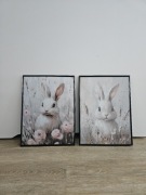 Obrazy plakaty w ramce króliczek wiosenny obraz na ścianę  ozdoba hit boho