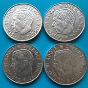 5 koron  Szwecja Cztery sztuki Srebro 0,400 po 18 g każda