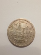 2 guldeny 1923 Wolne Miasto Gdańsk Stan Piękny egzemplarz
