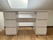 Biurko komputerowe szkolne 130cm BIAŁY Elior Liner 2x