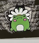 Przypinka Żabka, ale to nie sklep