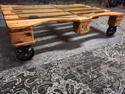 Stolik olejowany vintage handmade 