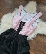 Sukienka stròj ludowy dirndl różowa bawarska krata oktoberfest XXL 44