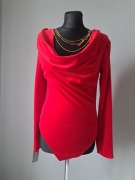 Nowe piękne czerwone body S/M 36/38 welurowe made in italy