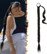 2x Kucyk na gumce 80cm | Ciemny Brąz 4# | Przedłużanie NOWY