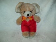 MASKOTKA PLUSZOWA - MIŚ W CZERWONYM UBRANKU - 21 cm