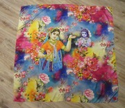 ERFURT bardzo duża chusta jedwabna nadruk intensywne kolory 129cm / 132 cm