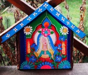 Modrakowa Pani _ ikona kapliczka akryl drewno