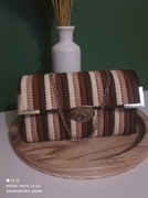 Torebka ręcznie robiona na kanwie ze sznurka poliestrowego 5 mm