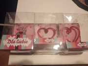 Miś serce szklane walentynki mała figurka