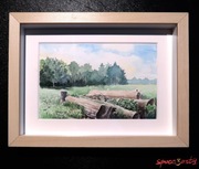 Ręcznie malowany autorski obraz akwarelowy z ramą