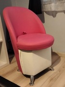 Pufa otwierana biało -rozowa