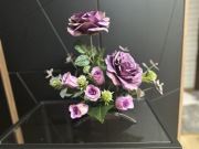 Kompozycja nagrobna mała fioletowe róże !!