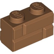LEGO cegła cegiełka 1x2 50szt 98283 4656783 mur jasny brąz Medium Nougat 