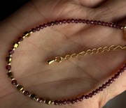 Bransoletka z naturalnego rubinu i hematytu | regulowana 22 cm