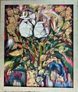 RÓŻE w Słońcu, olej, płótno lniane, 2021, 60x50 cm