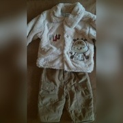 śliczny ciepły komplet na 9-12miesięcy