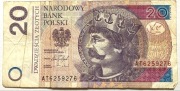 Banknot 20 zł  2016 rok unikat AT 6259276