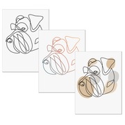 Plakat Sznaucer Portret Jedna Linia Różne wzory