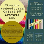 Tkanina oxford na metry 60 kolorów