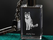 Akita inu brelok sześcienny ŚWIECĄCY