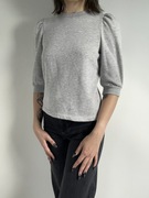 Szara bluzka z bufkami na rękawach rozm. XS