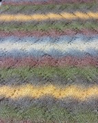 Ażurowy cieniowany szal (odcienie szarego, żółtego i brązu)