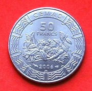 50  Franków  2006  r  -   Afryka Centralna   Rośliny  stan  !!!   