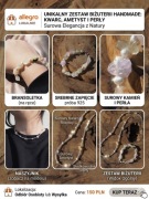 ZESTAW: Naszyjnik i Bransoletka z surowych kamieni szlachetnych i pereł