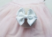 Biała opaska kokardka na chrzest urodziny wesele 