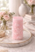 Home&You Flowery nowa świeca różowa dekoracyjna 15 cm kwiaty 3d prezent