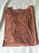 Mohito. Bluzka morelowa letnia z haftem na plecach rękaw 3/4 krój oversize