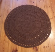 Dywan Dywanik ze sznurka bawełnianego na szydełku 3D Brązowy 125 cm