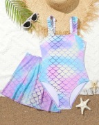 Nowy strój kąpielowy z spódniczka 122/128 cm