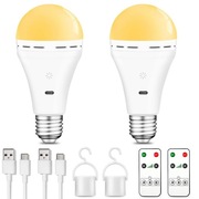 BOBOPAI Żarówka LED wielokrotnego ładowania, 7W, E27, 3000K, 2 szt.