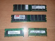 Zestaw pamięci RAM 4 sztuki 1x DDR3L 4GB, 1x DDR1L, 256mb. 2x DDR2 512mb
