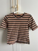 Bluzka damska t-shirt w paski bawełna ZARA r. 38 M