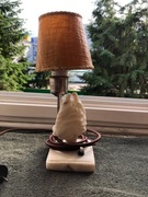 Stara lampka metal alabaster