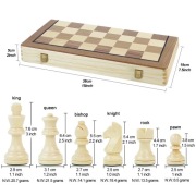 ACH! Drewniane SZACHY GERMAN STAUNTON 4 (38x38cm, król 76mm,4*hetman)