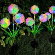 Solarna Lampa Ogrodowa Mniszek LED 3-Głowicowa wbijana wodoodporna