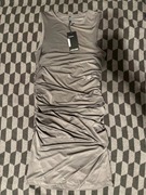 Gładka sukienka mini bodycon bez rękawów szaral