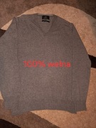 Sweter Marks& Spencer beżowy 100% wełniany męski r.L