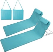 Leżak plażowy składany regulowany 2 szt 160 cm niebieski